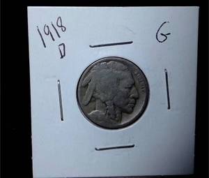 lot 230 image: 1918-D Buffalo Nickel