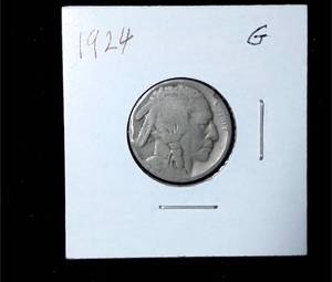 lot 242 image: 1924 Buffalo Nickel