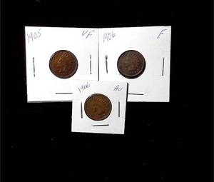 lot 280 image: 1905, 1906  1906 Indian Head Pennies