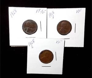lot 285 image: 1928 D, P  S Wheat Pennies