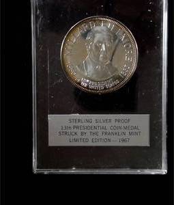 lot 322 image: 1967 Millard Fillmore Sterling Silver Proof