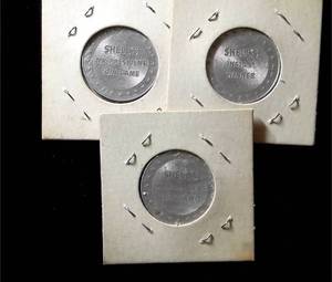 lot 326 image: 3x Shells Mr. President Coin Game tokens