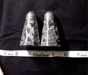 lot 335 image: 1940s TAXCO .925 Sterling Silver and Glass Salt and Pepper Shakers