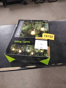 lot 18732 image: Portfolio Commercial Grade 12-light Led Cafe String Light Set Outdoor Indoor