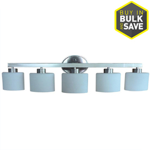 lot 18733 image: ALLEN  ROTH Merington 5-Light 37.5-in Brushed Nickel Vanity Light Bar