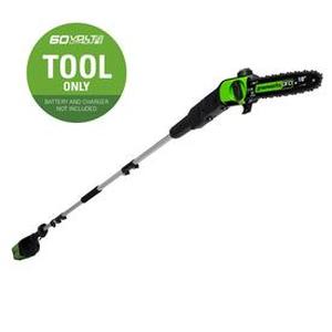 lot 18753 image: Greenworks Pro 60-volt Lithium Ion 10-in Cordless Electric Pole Saw (Battery Not Included)