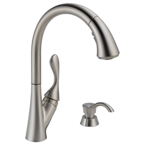 lot 18768 image: Delta 19922Z-SSSD-DST Ashton Single Handle Pull-Down Kitchen Faucet, Stainless