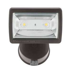lot 18775 image: Lithonia Lighting 1-Head Bronze LED Dusk-to-Dawn Flood Light
