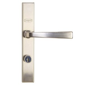 lot 18811 image: Larson QuickFit Easy Install Brushed Nickel Matching Handleset for Storm Doors