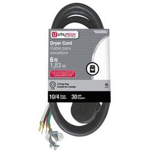 lot 18830 image: Utilitech 6-ft 10-4 Black Plastic Power Cord