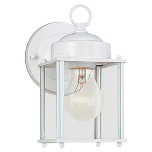 lot 18844 image: Portfolio 8.25-in H White Outdoor Wall Light