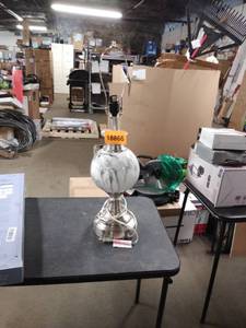 lot 18866 image: marble glass lamp no shade
