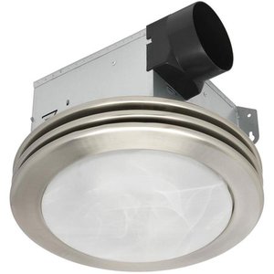 lot 18897 image: Utilitech 2-Sone 80-CFM Brushed Nickel Bathroom Fan