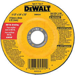 lot 18795 image: DEWALT DW4719 7-Inch-by-14-Inch-by-78-Inch General Purpose Metal Grinding Wheel