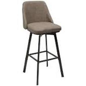 lot 18863 image: Gunmetal Adjustable Upholstered Swivel Bar Stool 1 only