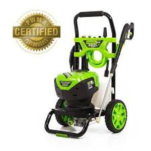lot 18900 image: greenworks pro 2300 psi jettflow wheel needs fix