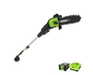 lot 18908 image: greenworks pro cordless pole saw 10 inch 60 v no charger and battery