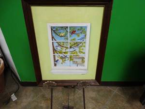 lot 17412 image: Birds in Window Art by Roberta Richie 1935