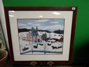 lot 17415 image: Snowy Scene Art by Moses