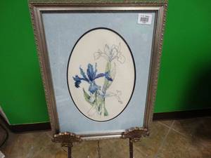 lot 17431 image: Cross-stitched Flowers by LG 91