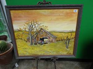 lot 17438 image: Farm Scene Artwork by Roberta