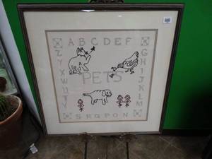 lot 17440 image: Handmade Alphabet and Pets Artwork
