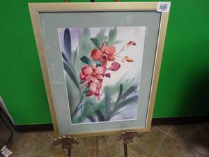 lot 17463 image: Floral Artwork by Henry Choo