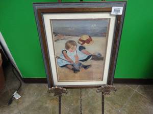 lot 17471 image: Kids on a Beach Art by Mary Cassatt