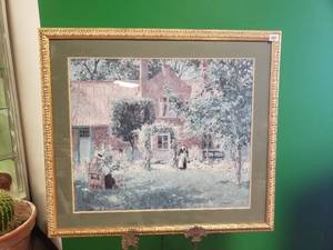 lot 17520 image: Signed Artwork in Gold Frame