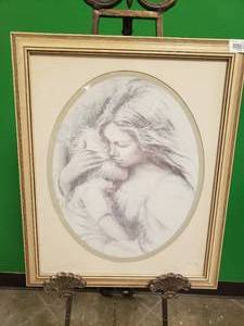 lot 17525 image: Drawing of Mother and Child
