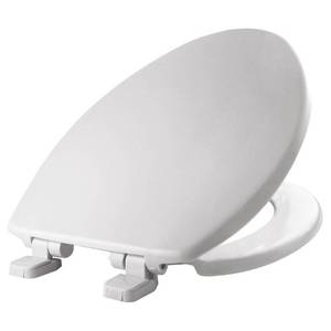 lot 13 image: Elongated Plastic Toilet Seat with Whisper Close Hinge White - Mayfair