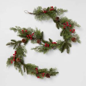 lot 16 image: 72 Cypress & Red Berry Garland - Threshold