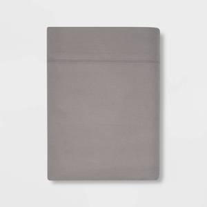 lot 33 image: Queen 300 Thread Count Ultra Soft Flat Sheet Gray - Threshold