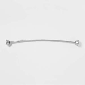 lot 50 image: 72 Tapered End Cap Curved Aluminum Shower Curtain Rod Tension or Permanent Mount - Made By Design