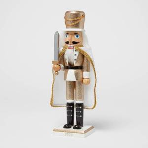 lot 52 image: 14 Traditional Glitter Nutcracker Gold - Wondershop