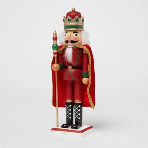 lot 53 image: 14 Cape Glitter Nutcracker Red - Wondershop