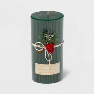 lot 71 image: 6 x 3 Ribbed Pillar Balsam Forest Candle - Threshold