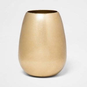 lot 82 image: 6.1 x 4.1 Brass Hurricane Vase Gold - Threshold��