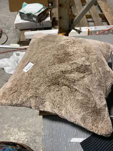 lot 113 image: Threshold square brown throw pillow