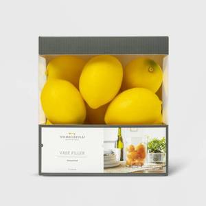 lot 129 image: 11pc Unscented Lemon Vase Filler Yellow - Threshold
