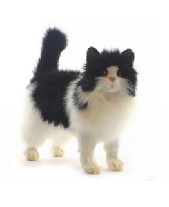 lot 3870 image: 1- Hansa Black and White Cat Plush Toy- Retail$79.48