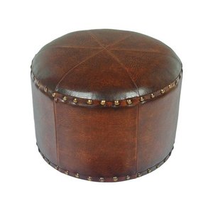 lot 3876 image: International Caravan Carmel Round Ottoman Stool