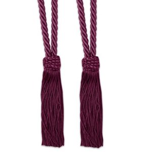 lot 3889 image: V-Cord Braided Tassel Tieback Set of 2