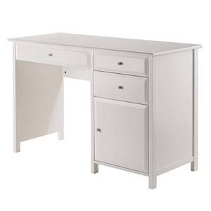 lot 3896 image: Winsome Wood Delta Office Writing Desk, White Finish, Minor Damage