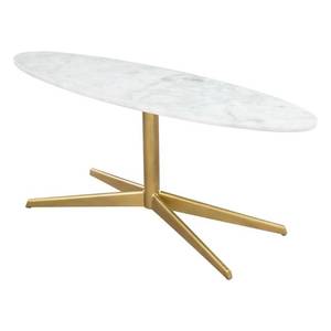 lot 3899 image: Steel WhiteGold Parker Coffee Marble Table White &amp Gold Top- Retail $288.99