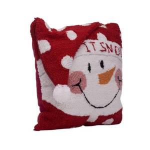 lot 3902 image: Snowman Glitzhome Hooked 3D Christmas Pillow