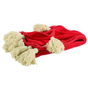 lot 3921 image: Rizzy Home Nonsolid Solid Red 50x60 Throw