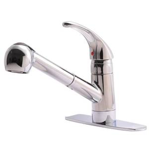 lot 3950 image: Chrome Finish- Fontaine Builders Series 1 or 3 Hole Kitchen Pull-Out Faucet- Retail$93.49