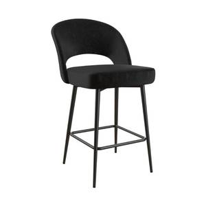 lot 3955 image: Single- CosmoLiving Alexi Upholstered Counter Stool, Black- Retail$136.49