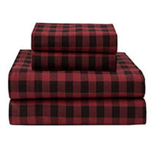 lot 3995 image: Twin - Buffalo Plaid-Red Sheet Set